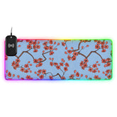 Cherry Blossoms Wireless Charging Mouse Pad for Mobile Phone Extra Large Gaming Mousepad with 13 Lighting Modes Mouse Mat for Gaming MacBook PC Laptop Desk Home Office